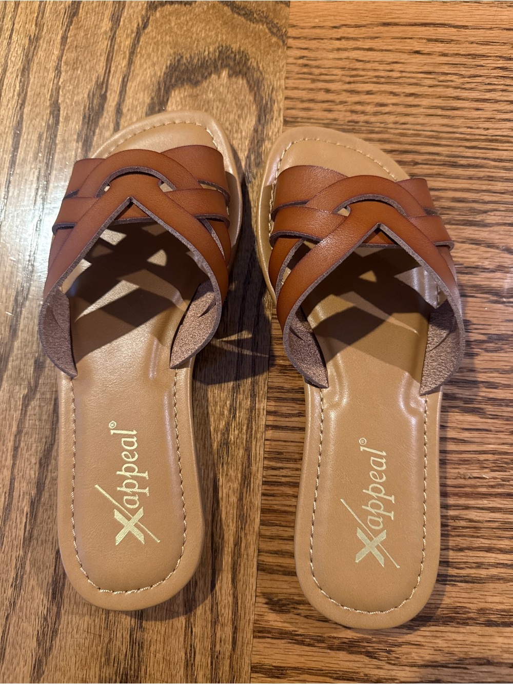 Xappeal Women's Brown Braided Slide Sandals - Andie
